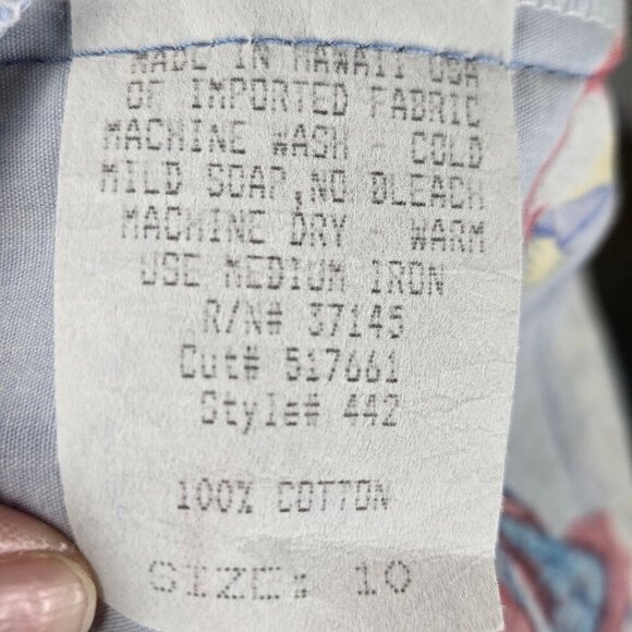 Hilo Hattie the Hawaiian Original Size 10 Blue Dress Florals Birds Sleeveless - Picture 12 of 14